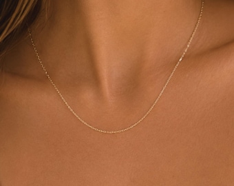 Dainty Cable Chain Necklace, 14K Gold Filled, Sterling Silver, Minimalist Layering, Replacement Chain