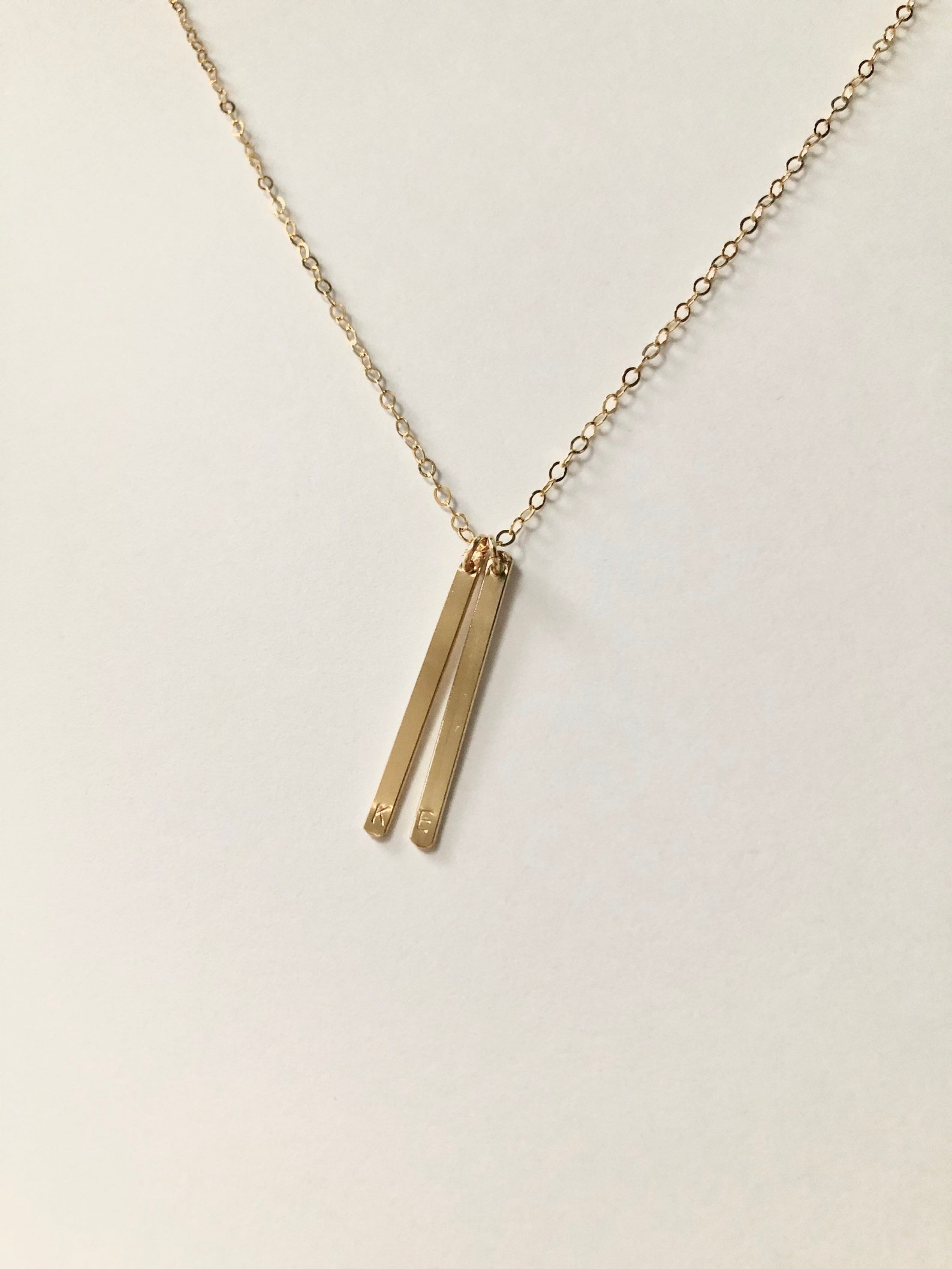 Dainty Vertical Bar Necklace / 14k Gold Filled /sterling Etsy
