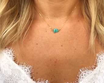 Small Turquoise Stone /Turquoise Nugget /Raw Turquoise stone / 14k Gold Filled /Sterling Silver