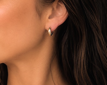 Chunky Huggie Hoop Earrings, Gold Filled or Sterling Silver, Minimal Everyday Jewelry, Gift