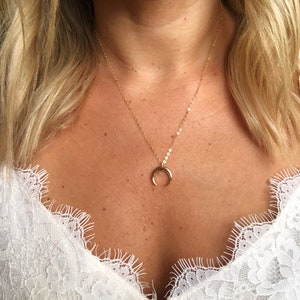 Crescent Moon Necklace / Gold Filled Crescent Moon Necklace / Sterling Silver Moon Necklace