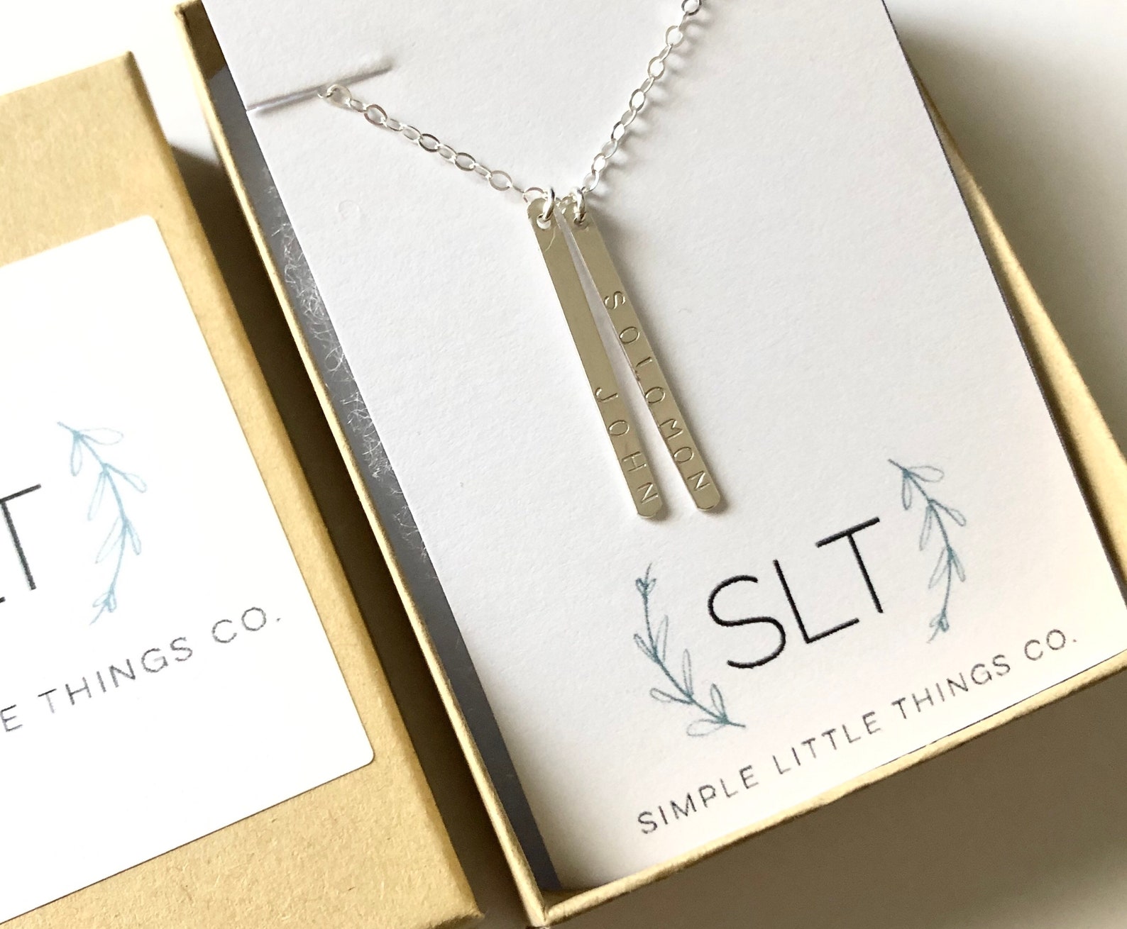 Dainty Vertical Bar Necklace / 14k Gold Filled /sterling Etsy