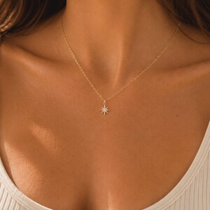 Gold Star Necklace, Dainty Celestial Pendant, Minimalist Layering Jewelry Gift for Her image 2