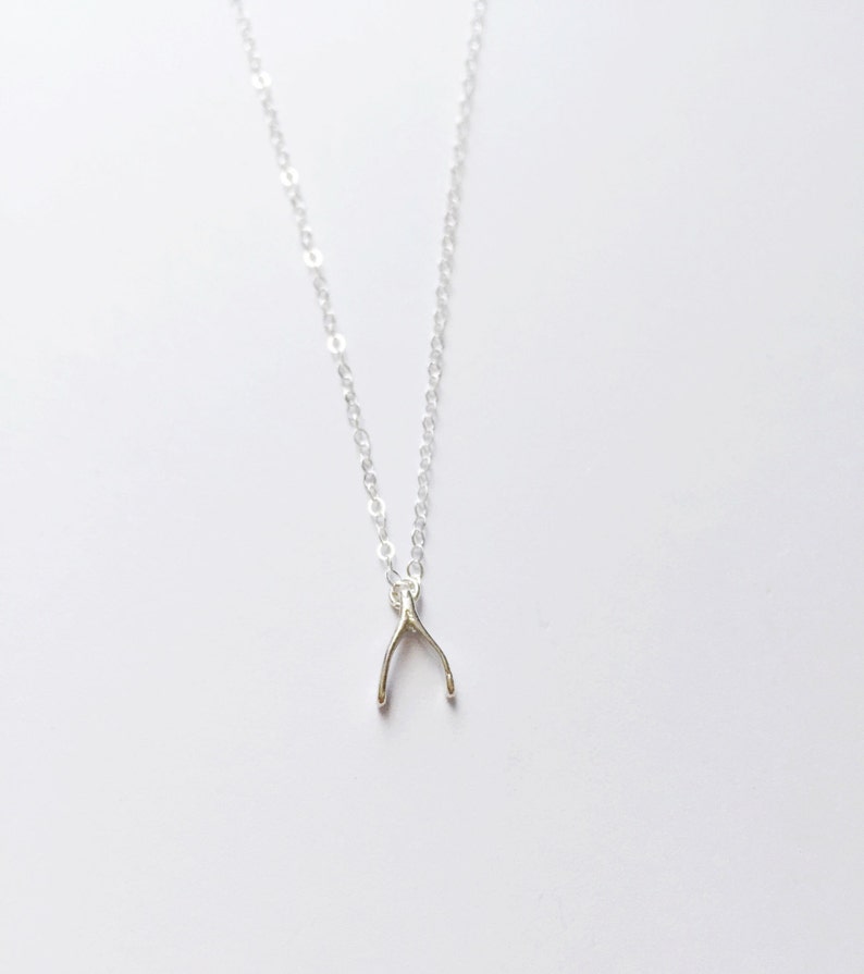 Wishbone Necklace / 14k Gold Filled / Sterling Silver / Gift - Etsy