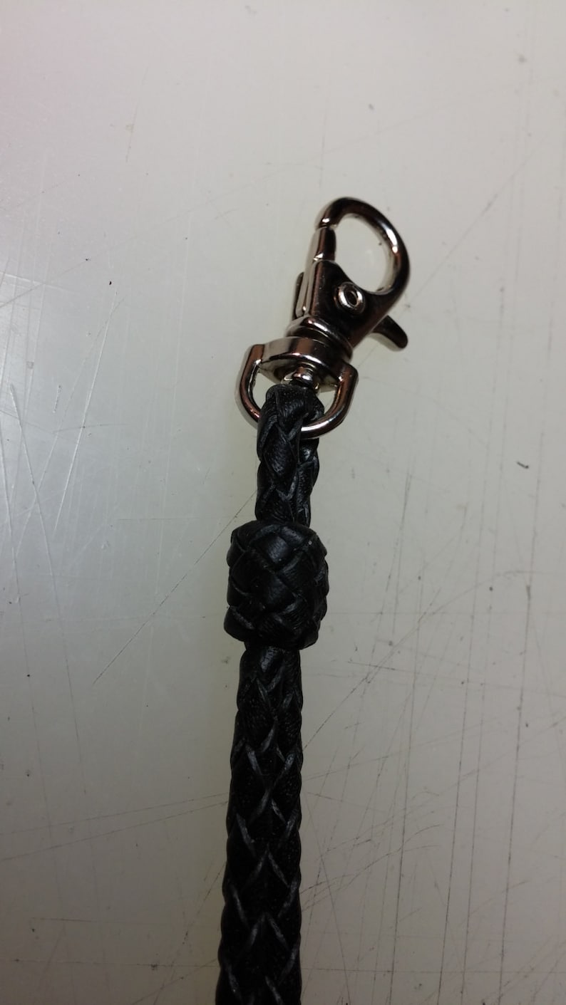 braided leather keywallet fob