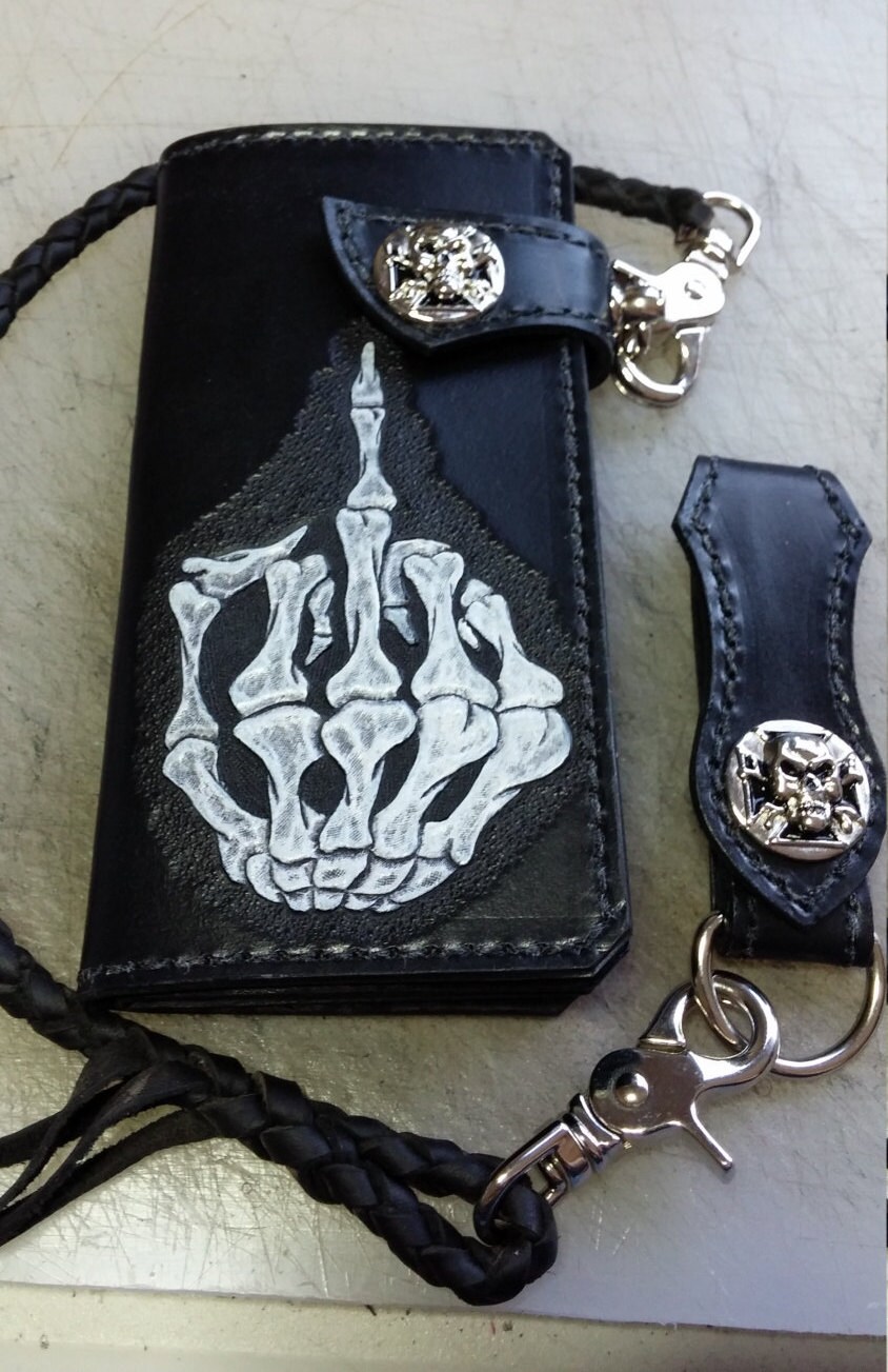 leather wallet skeleton finger