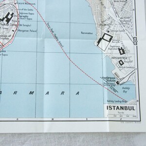 1958 Istanbul Turkey Vintage Map