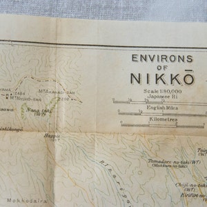 1933 Nikko Japan Antique Map