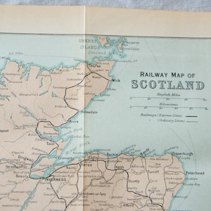 Carte ancienne de l'Ecosse de 1930