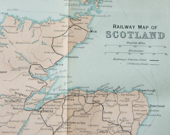 Carte ancienne de l'Ecosse de 1930
