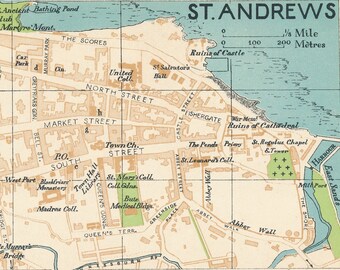 St Andrews Street Map St Andrews Map | Etsy