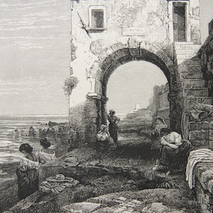 1877 Savona Italy Antique Print