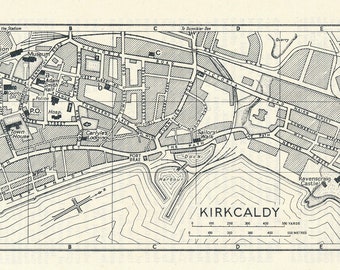 1959 Kirkcaldy Scotland Vintage map