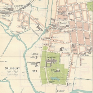 1930 Salisbury Vereinigtes Königreich Antike Karte