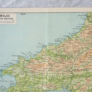 1953 Wales United Kingdom Vintage map