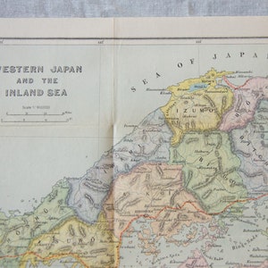 1903 Westjapan & Binnenmeer Antike Karte