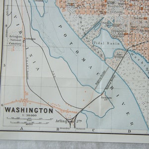 Carte ancienne de Washington DC, 1909
