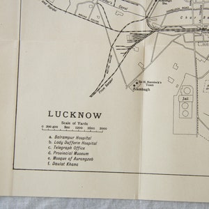 1959 Lucknow India Vintage Map