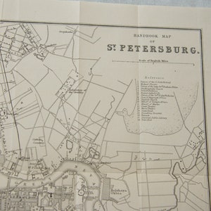 1890 St Petersburg Russia Antique Map