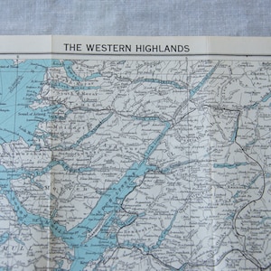 1955 Glasgow Scotland Environs & Western Highlands Vintage map