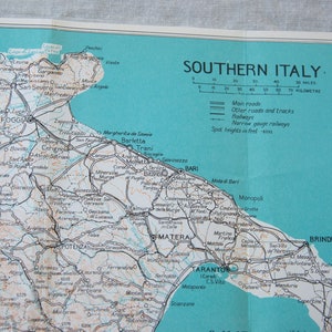 1959 Southern Italy & Sardinia Vintage Map