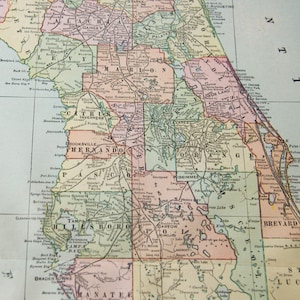 Antieke kaart van Florida uit 1909