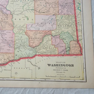 Antieke kaart van Washington uit 1909