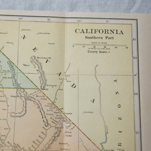 Carte ancienne de la Californie du Sud, 1925