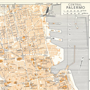 Carte vintage Palerme Sicile Italie 1959
