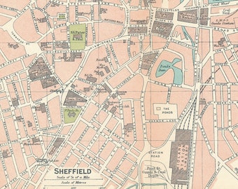 1924 Sheffield Royaume-Uni Carte Antique