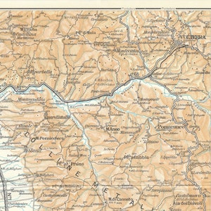 1959 Volterra Tuscany Italy Area Vintage Map