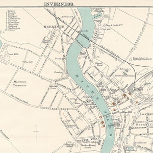 1908 Inverness Ecosse Carte Antique