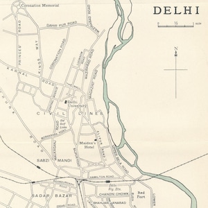 1959 New Delhi India Vintage Map