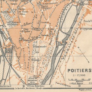 19 Poitiers France Carte Antique Etsy