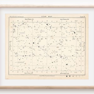 1892 Star Map, Pisces, Taurus, Aries Antique Astronomy Print