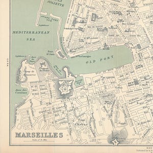 1905 Marseille Frankreich Antike Karte