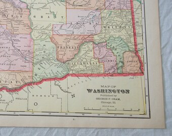 1909 Washington Antique Map