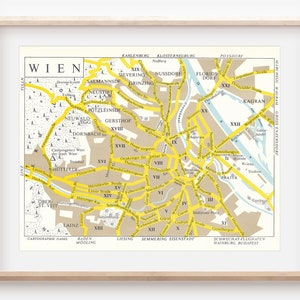 1966 Vienna Austria Vintage Map