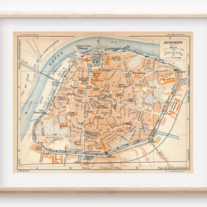 Mapa antiguo de Aviñón Francia de 1926