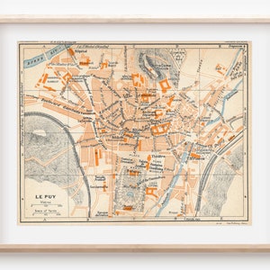 Mapa antigo de Le Puy França de 1926
