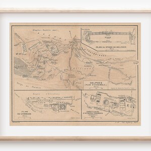 1911 Delphi Griechenland Antike Karte