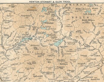 Newton Stewart Scotland Map Newton Stewart | Etsy