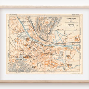 Mapa antiguo de Chambéry Francia de 1926