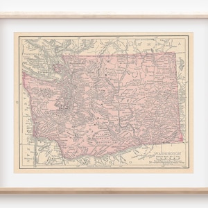 Antieke kaart Washington en West-Virginia uit 1928