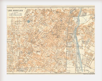 1909 Los Angeles California Antique Map