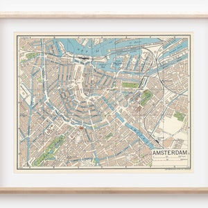 1961 Amsterdam Niederlande Vintage Landkarte