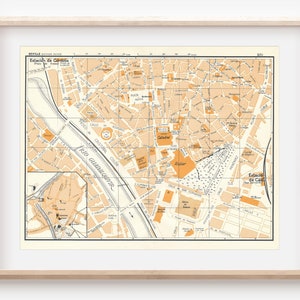 1964 Seville Spain Vintage Map