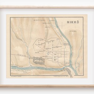 1907 Nikko Japan Antique Map