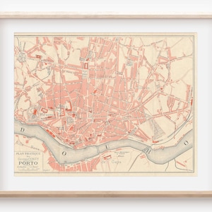 1906 Porto Portugal Antique Map
