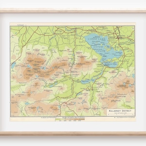 1962 Killarney Ireland Vintage Map